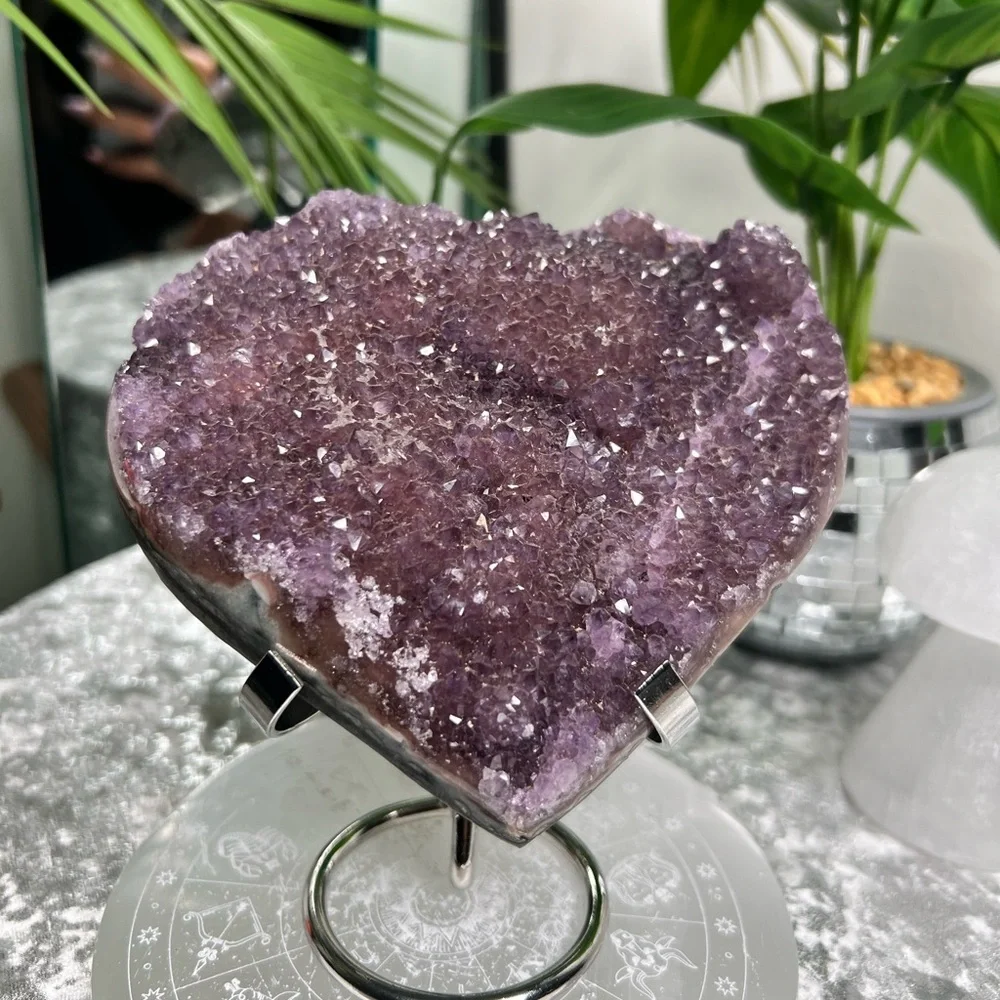 Druzy Lavender Amethyst Heart- DLA01 - Picture 1 of 7